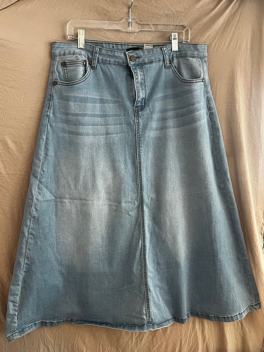 Light Blue Denim A-Line Skirt by